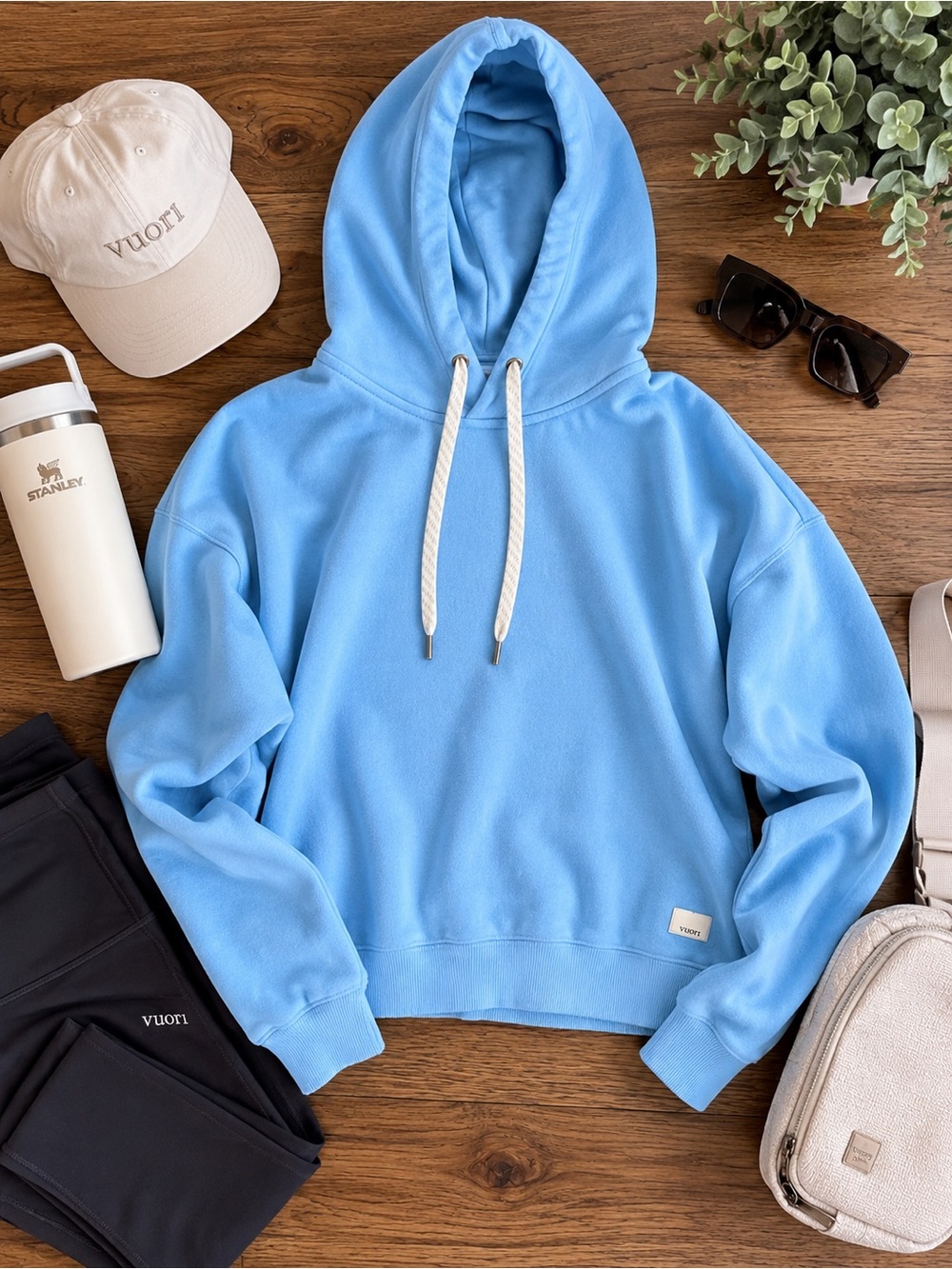 Vuori Light Blue Pullover Hoodie with Drawcord